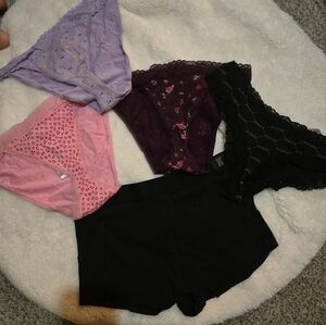 Set Of Four Panties And 1 Booty Short Shorts From Savage X Fenty